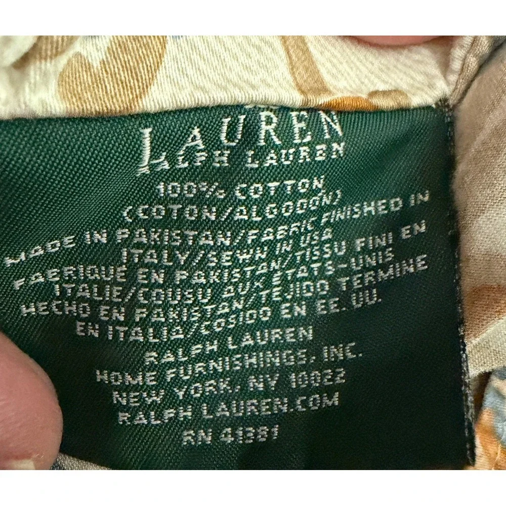 Vintage Ralph Lauren Marrakesh Rug King Size Duvet Comforter Cover Beige Sateen